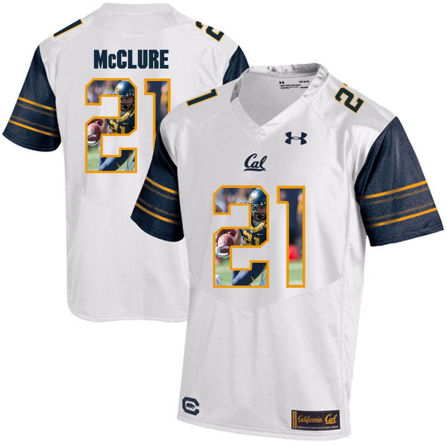 Men California Golden Bears #21 Stefan McClure White Customized NCAA Jerseys1